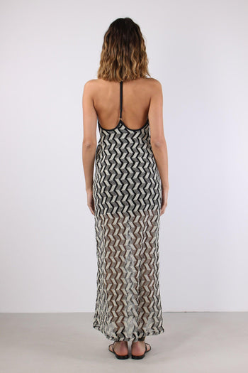 Abito Rete Jacquard Nero - 4