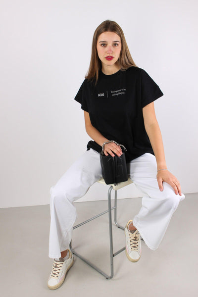 T-shirt Over Scritta Black/white
