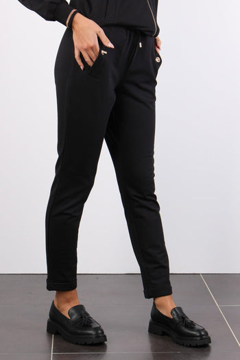 Pantalone Felpa Clip Logo Nero - 5