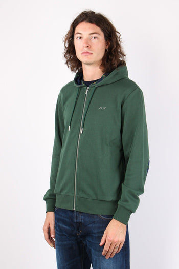 Felpa Zip Toppe Contrasto Verde - 6