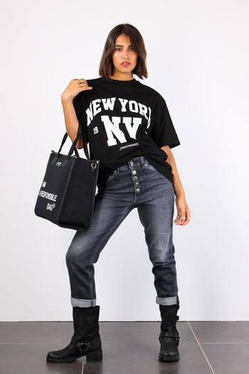 T-shirt Over New York Nero - 8