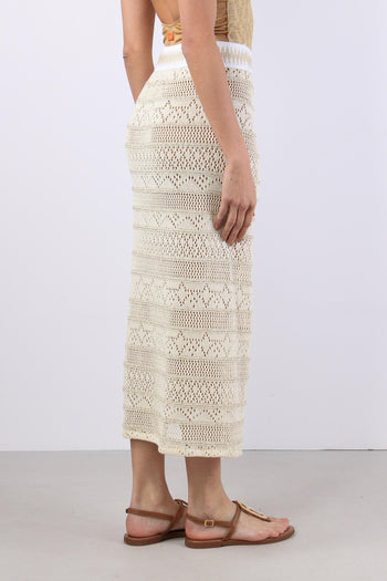 Gonna Crochet Spacco Beige - 6