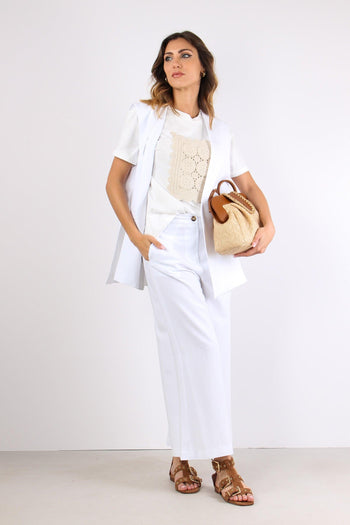 T-shirt Inserto Macrame Bianco - 5