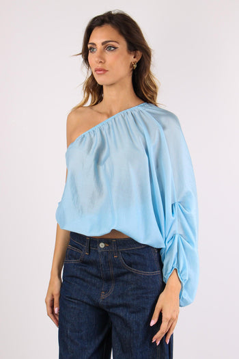 Blusa Monospalla Mussola Azzurro - 7