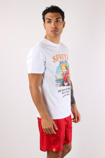 T-shirt Maxi Stampa Bianco/azzurro - 3