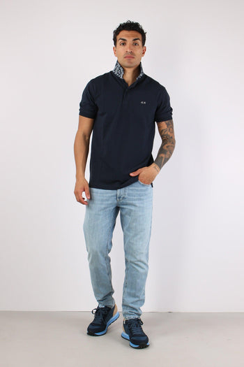 Polo Sotto Collo Bandana Navy Blue - 2