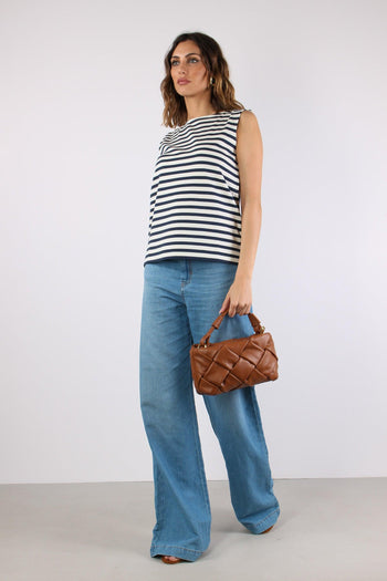 Multih T-shirt Smanicata Riga Ecru/blu - 5