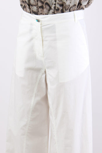 Canelli Pantalone Popeline Bianco - 7