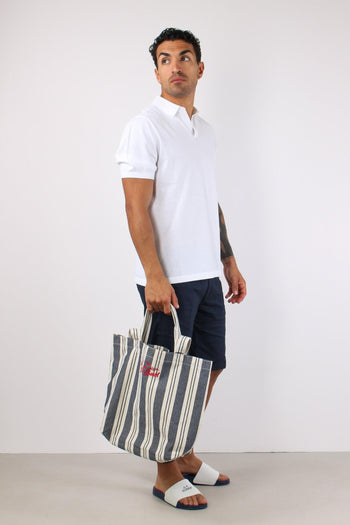 Essential Bag Canvas Blu/beige - 4