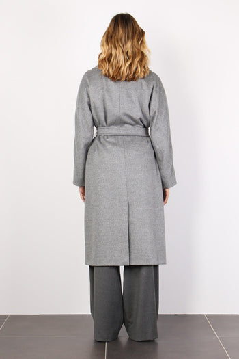 Resina Cappotto Lungo Cintur Grigio Chiaro - 3