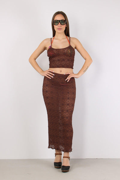 Gonna Lunga Macrame Moro
