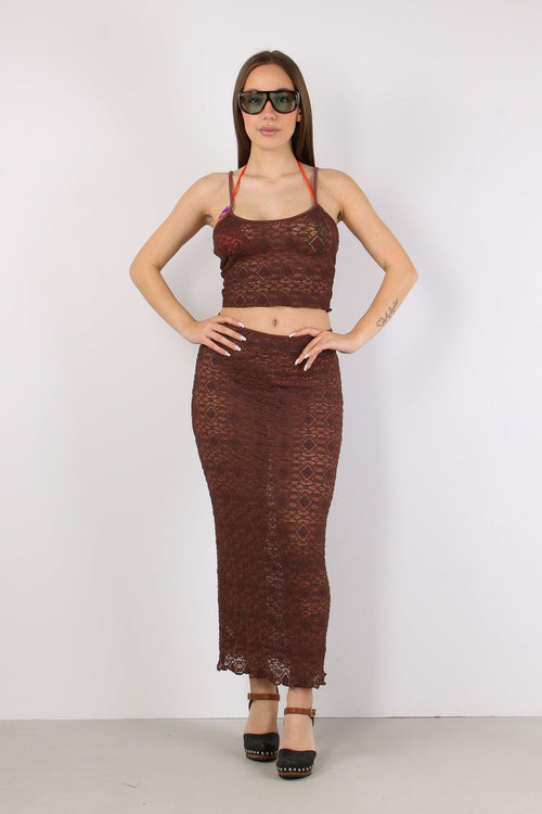 Gonna Lunga Macrame Moro