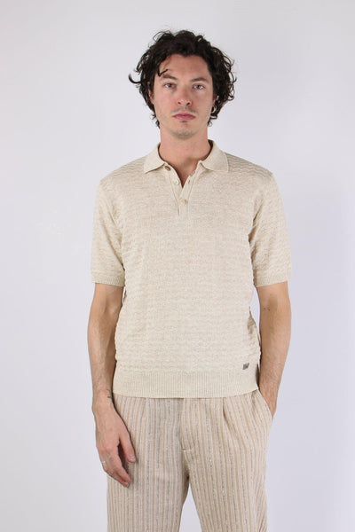 Polo Cotone Lavorato Beige