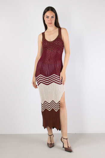 Abito Lungo Chevron Bordeaux - 2