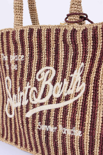 Colette Mini Raffia Righe Beige/moro - 5