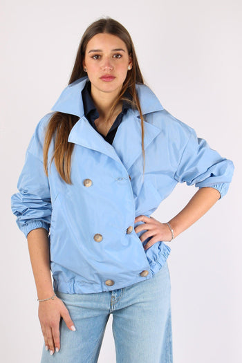 Giubbotto Doppiopetto Nylon Azzurro - 2