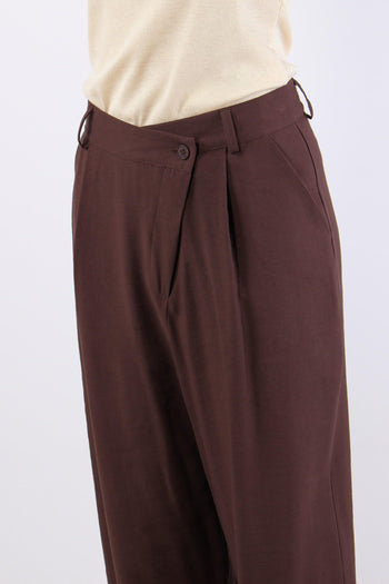 Pantalone Abbottonatura Asimme Cioccolato - 7