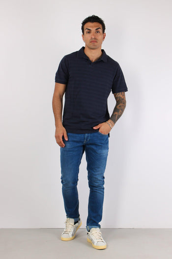 T-shirt Polo Cotone Blue - 5
