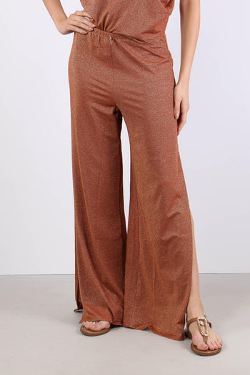 Pantalone Lurex Spacchi Laterali Ruggine - 2