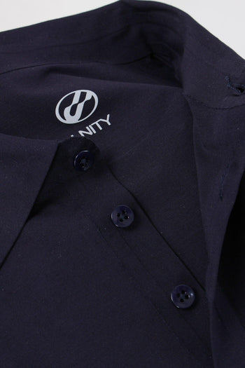 Camicia Tessuto Tecnico Blu Navy - 2
