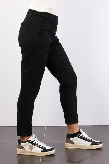 Pantalone Gabardina Elastico Nero - 4