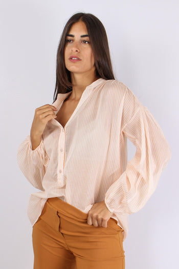 Camicia Mussola Riga Beige/panna - 7
