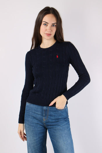 Pullover Girocollo Trecce Hunter Navy - 2