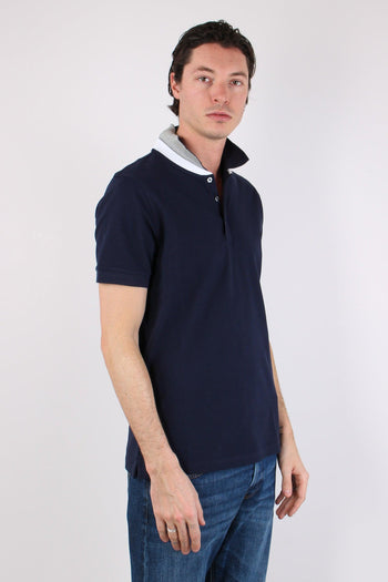 Polo Colletto Contrasto Blu - 5