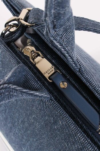 Maxi Tote Banda Logo Blu - 8
