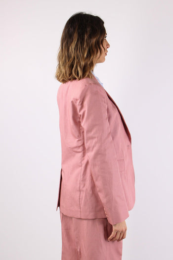 Orche Giacca Monopetto Misto Lino Rose - 7