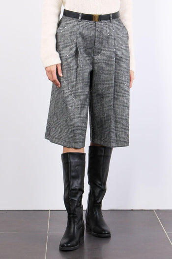 Bermuda Inserto Paillettes Grigio - 2