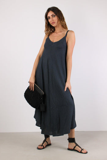 Abito Lungo Lino Blue - 5