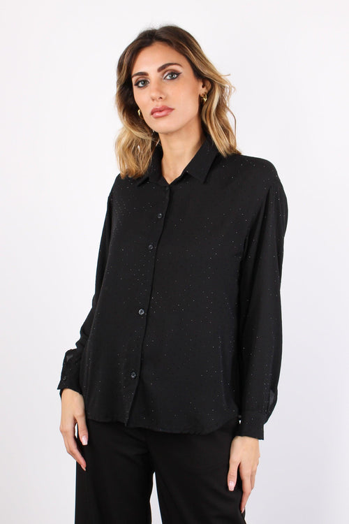 Camicia Georgette Strass Nero - 2