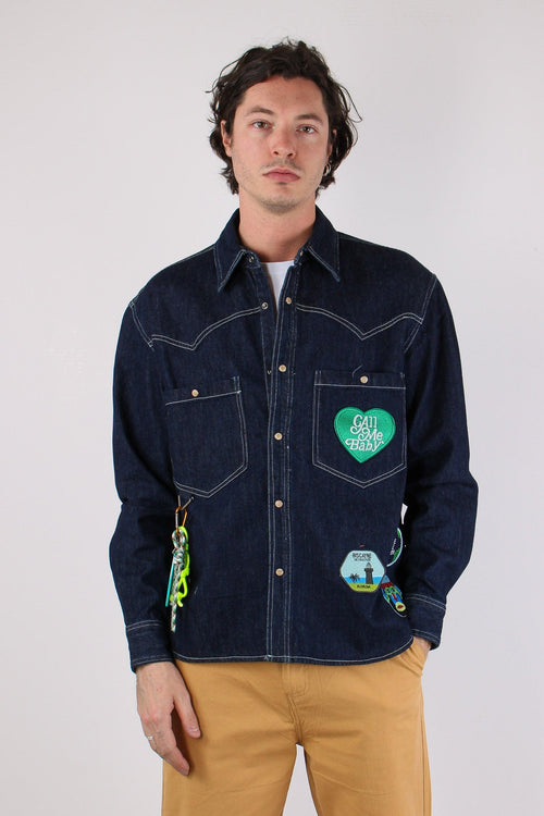 Camicia Over Denim Patch Denim