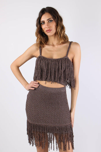 Paeonia Top Lurex Frange Beige/ferro - 2