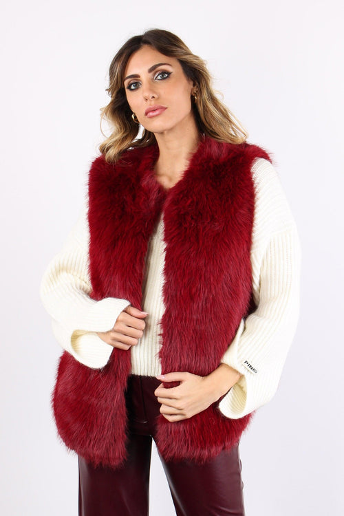 Jane Gilet Ecopelliccia Rubino - 2