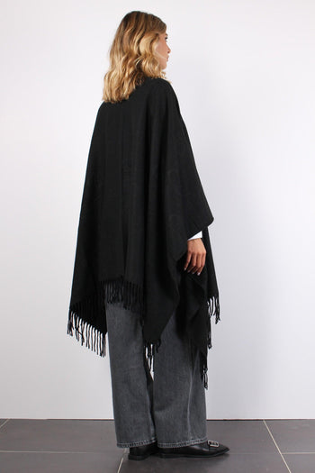 Poncho Check Aniamlier Nero - 5