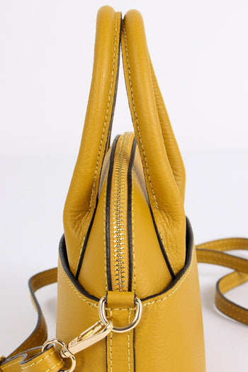 Borsa 100% Pelle Made In Italy Giallo - 7