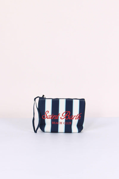 Aline Pochette Righe Blu/bianco