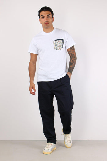 T-shirt Girocollo Taschino Optic White - 2