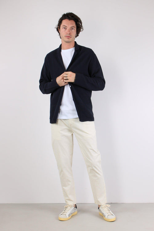Cardigan In Maglia Navy