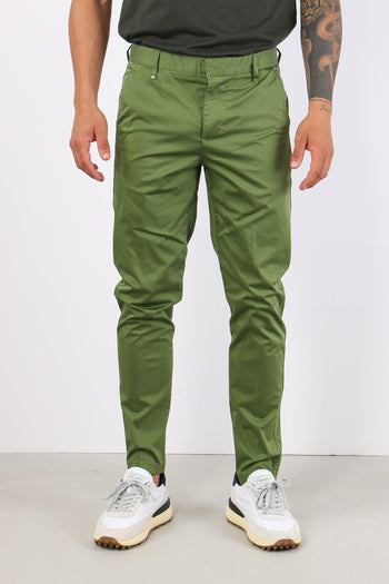 Pantalone Chino Rasatello Verde Scuro - 2