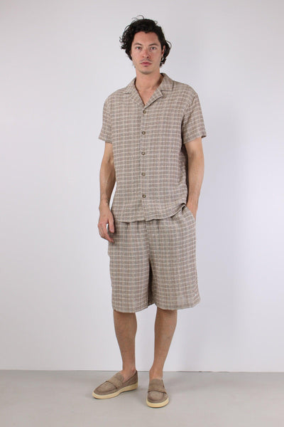 Camicia Tessuto Lavorato Sabbia