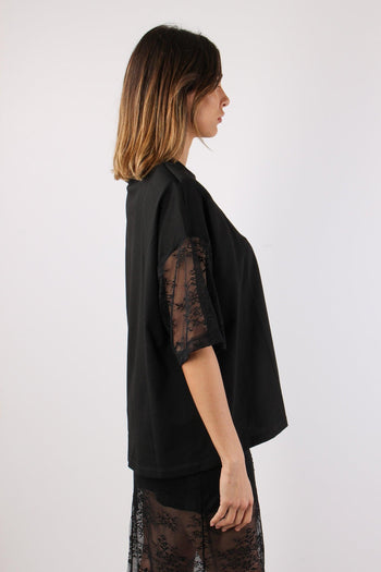 T-shirt M/m Spalline Pizzo Nero - 6