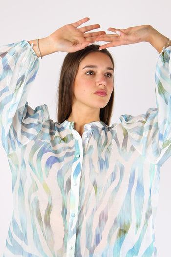 Camicia Misto Seta Fantasia Borabora - 5