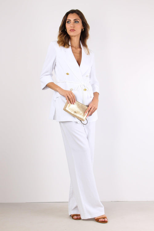 Pantalone Elastico Dietro Mist Bianco