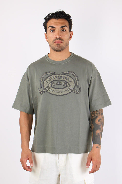 T-shirt Ricamo Logo Gun Metal