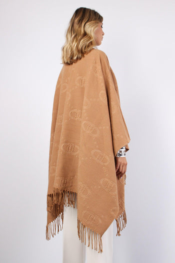 Poncho Check Aniamlier Cammello - 5