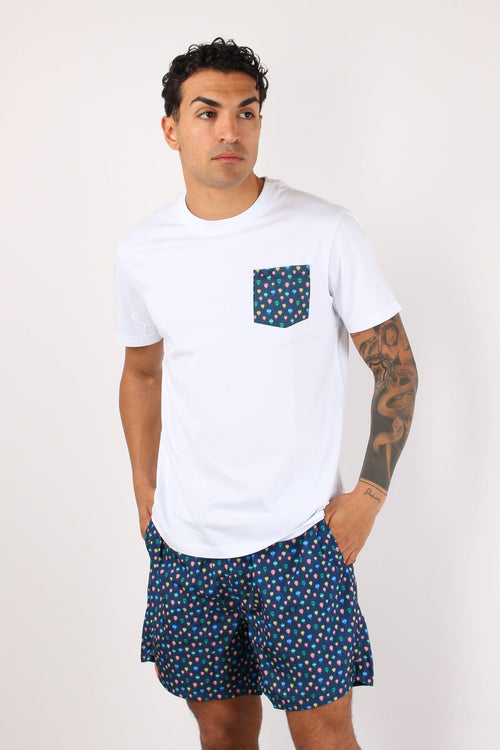 T-shirt Taschino Fantasia Bianco/giallo