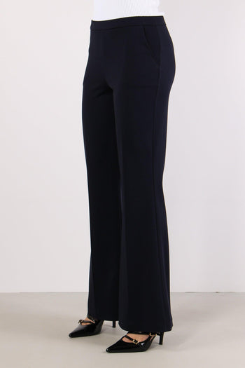 Pantalone Zampa Scuba Crepe Blu - 5